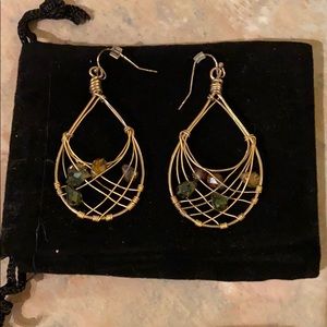 Pierced earrings with crystal beads